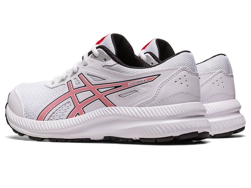 Tenis Sports Asics Contend 8 Niños Blancos Rojos | MX1568-843