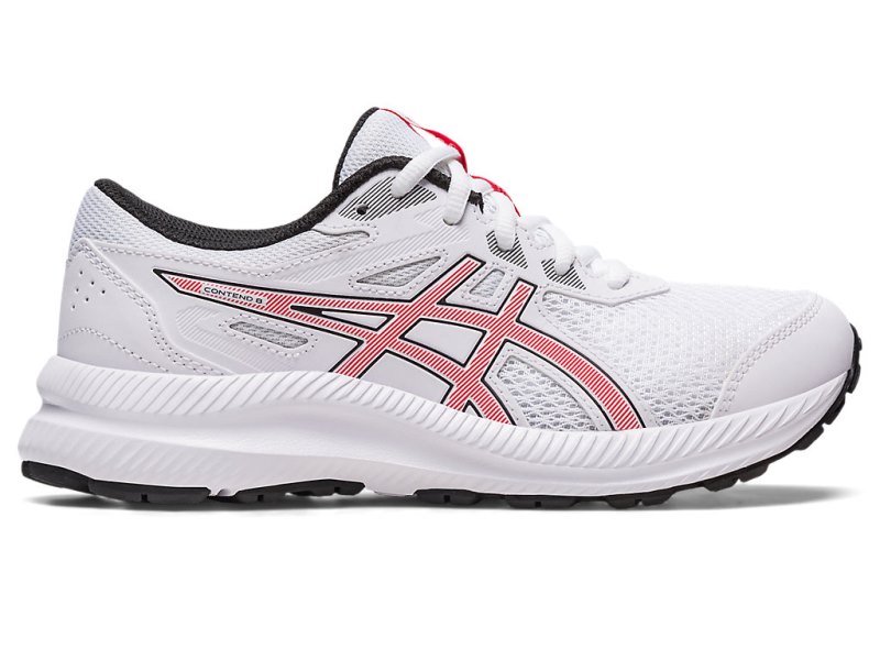 Tenis Sports Asics Contend 8 Niños Blancos Rojos | MX1568-843