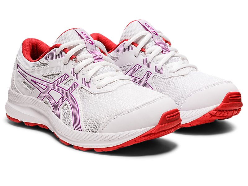 Tenis Sports Asics Contend 8 Niños Blancos Morados | MX8364-113