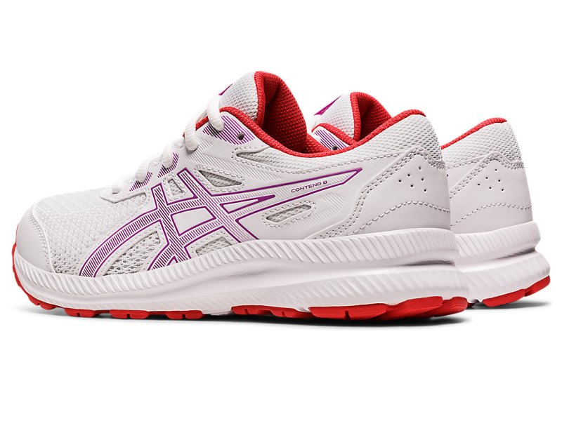 Tenis Sports Asics Contend 8 Niños Blancos Morados | MX8364-113