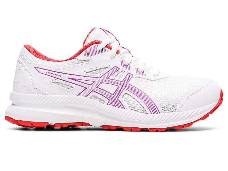 Tenis Sports Asics Contend 8 Niños Blancos Morados | MX8364-113