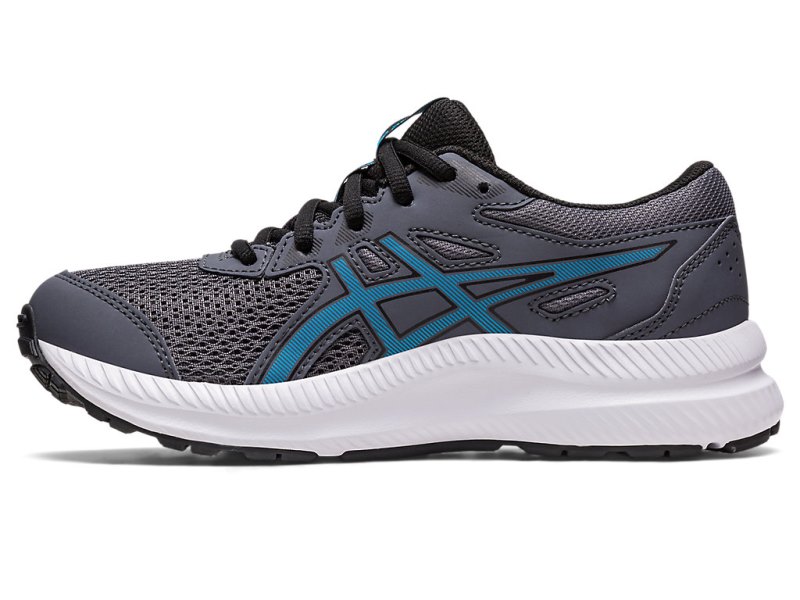 Tenis Sports Asics Contend 8 Niños Grises Azules | MX6990-700