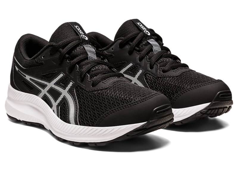 Tenis Sports Asics Contend 8 Niños Negros Blancos | MX1139-531