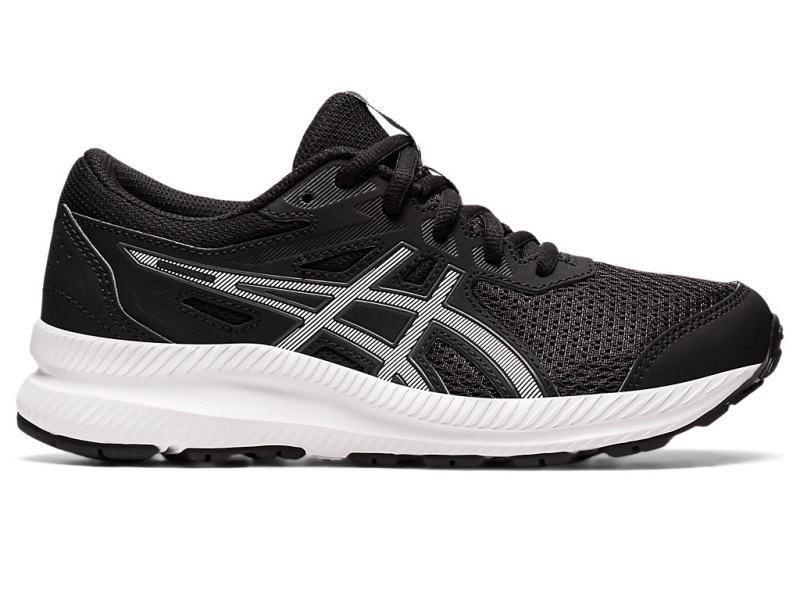 Tenis Sports Asics Contend 8 Niños Negros Blancos | MX1139-531