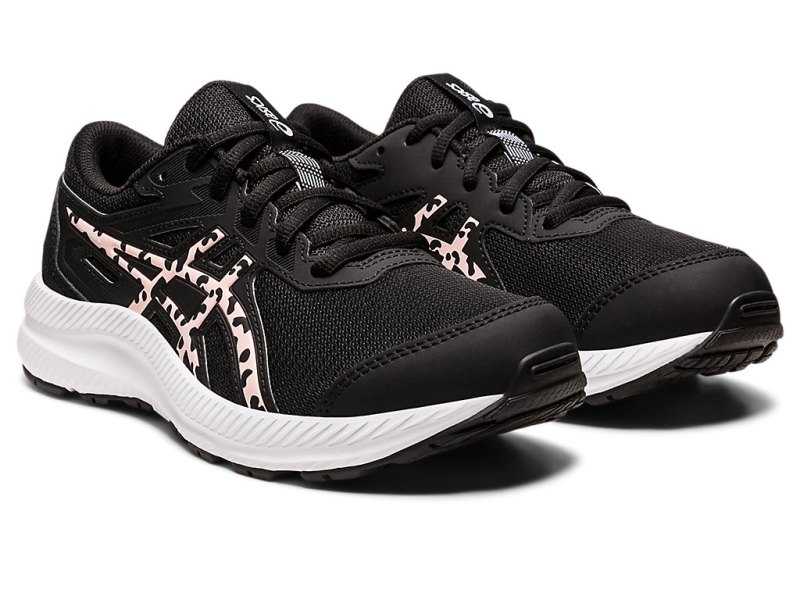 Tenis Sports Asics Contend 8 Niños Negros Rosas | MX2359-296