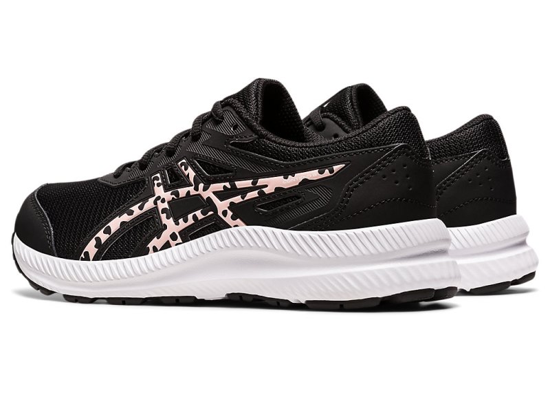 Tenis Sports Asics Contend 8 Niños Negros Rosas | MX2359-296