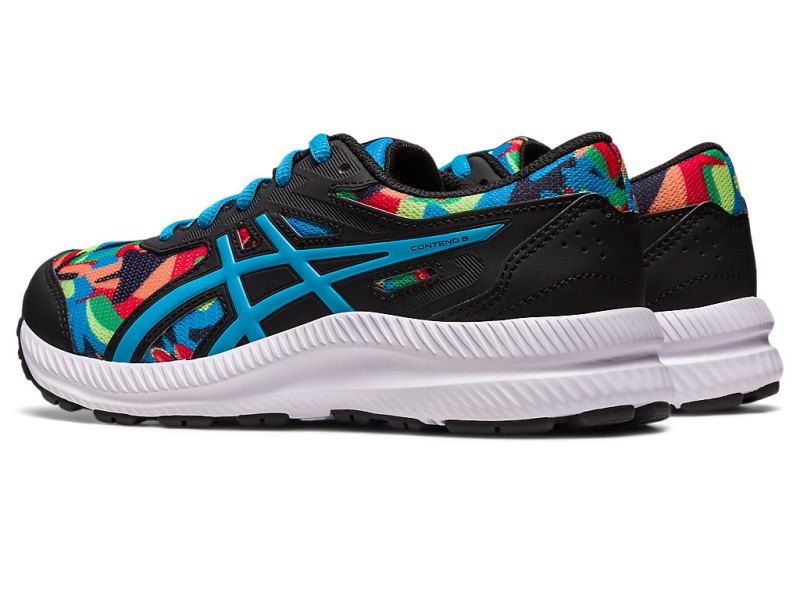 Tenis Sports Asics Contend 8 Niños Negros Azules | MX2740-681