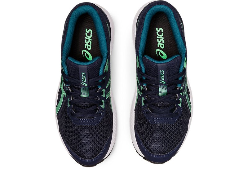 Tenis Sports Asics Contend 8 Niños Negros Turquesa | MX4678-795