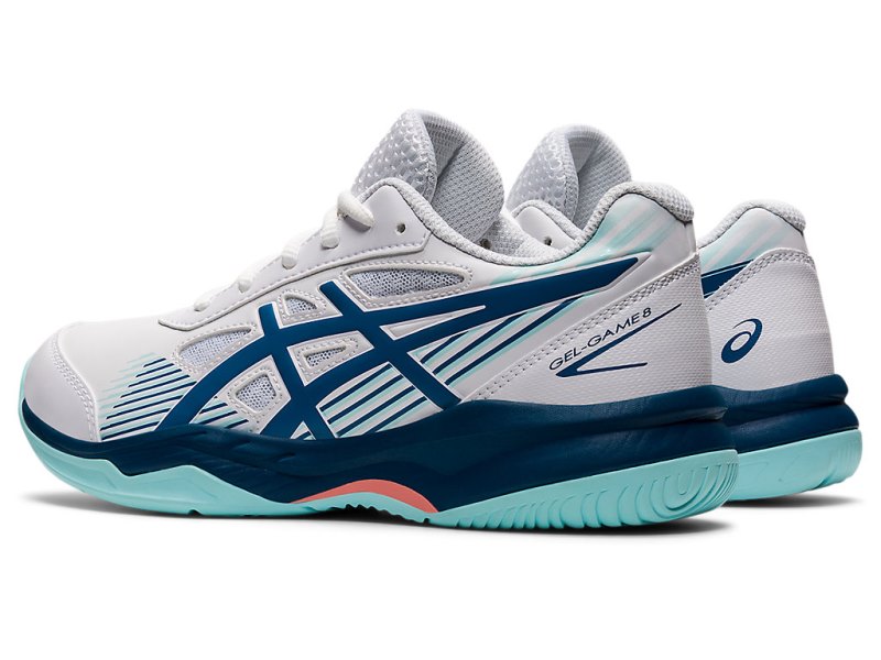 Tenis Sports Asics Gel-game 8 Niños Blancos Azules Claro | MX1303-534