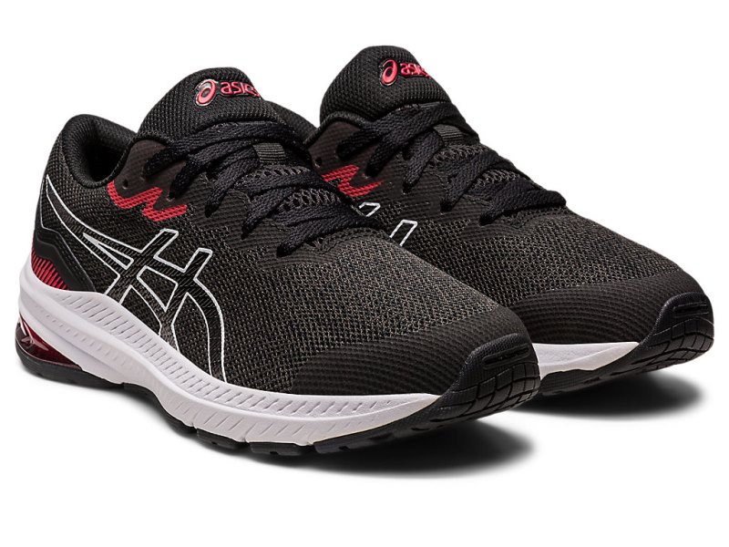 Tenis Sports Asics Gt-1000 11 Niños Negros Rojos | MX7823-198