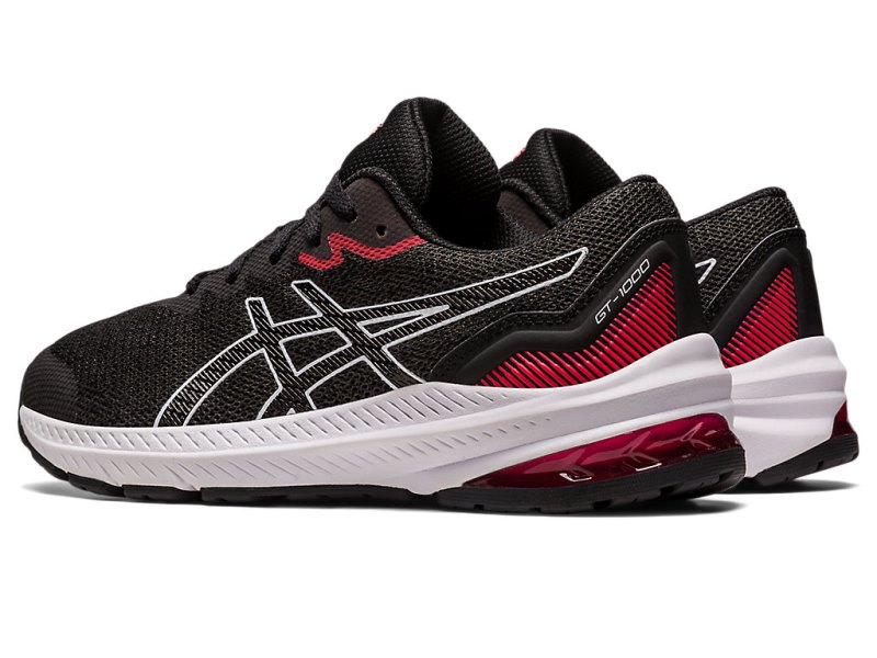 Tenis Sports Asics Gt-1000 11 Niños Negros Rojos | MX7823-198