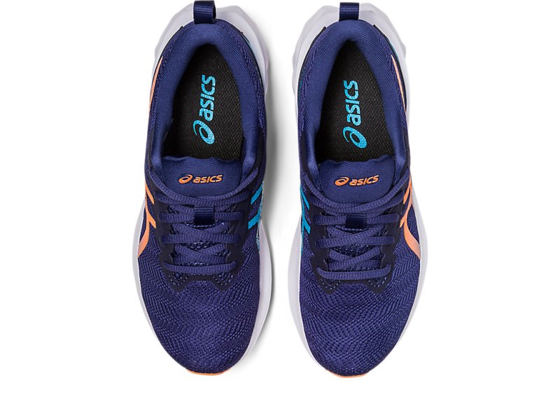 Tenis Sports Asics Novablast 2 Niños Azules Azules Naranjas | MX1202-701