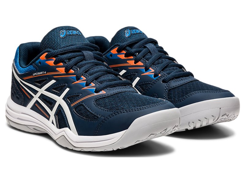 Tenis Sports Asics Upcourt 4 Niños Azules Blancos | MX8601-754