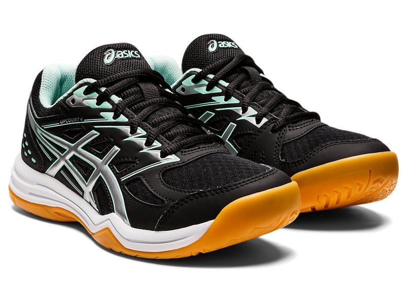 Tenis Sports Asics Upcourt 4 Niños Negros Verdes Claro | MX6228-619