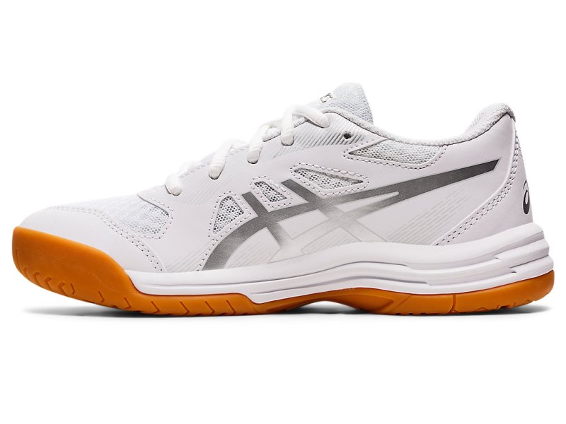 Tenis Sports Asics Upcourt 5 Niños Blancos Plateados | MX8863-336