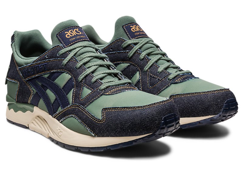 Tenis Asics Gel-lyte V Modern Patchwork Mujer Negros Verdes Oscuro | MX0359-052