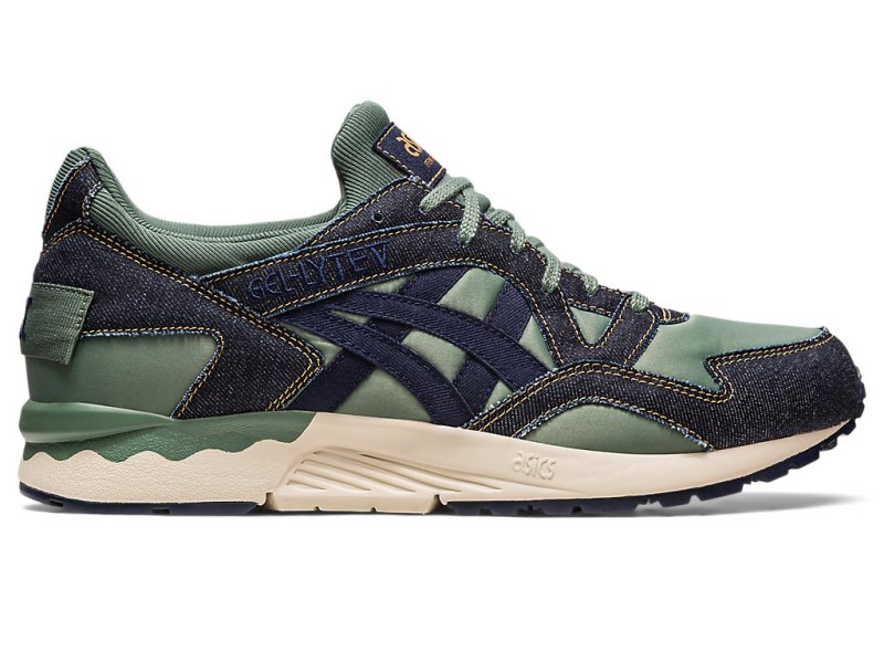 Tenis Asics Gel-lyte V Modern Patchwork Mujer Negros Verdes Oscuro | MX0359-052