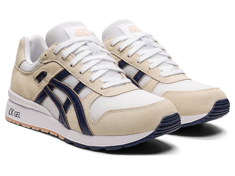 Tenis Asics Gt-II Mujer Creme Azules | MX0860-201