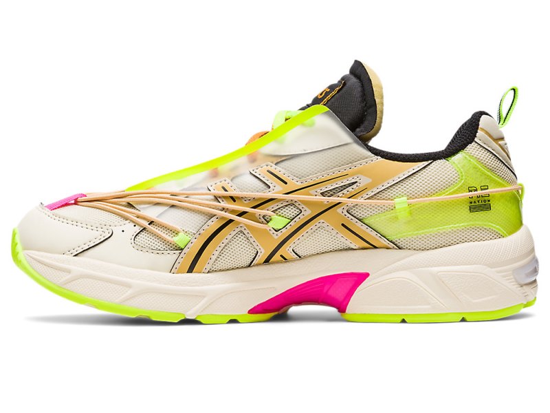 Tenis Asics Pe Nation X Gel-1130 Hombre Creme Amarillos | MX7849-264