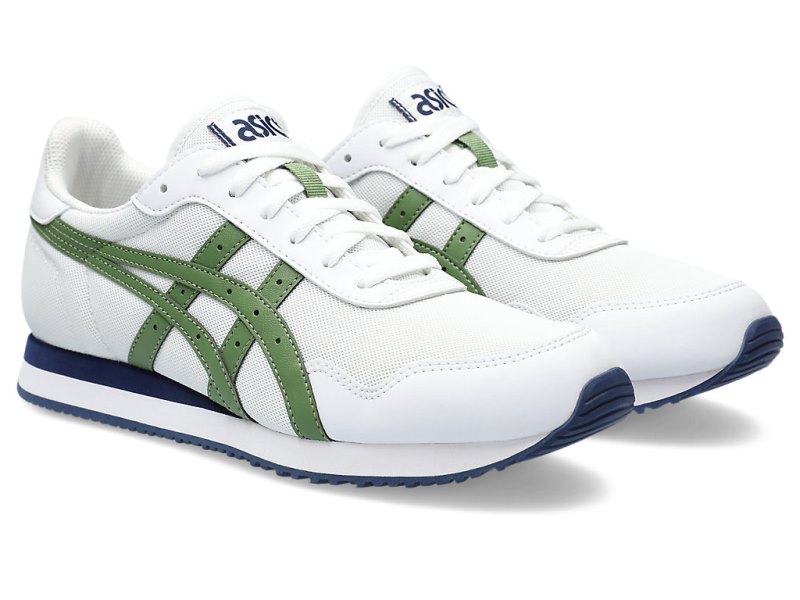 Tenis Asics Tiger Runner Hombre Blancos Verdes | MX5232-241