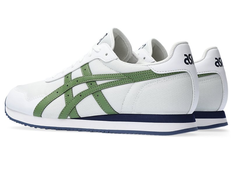 Tenis Asics Tiger Runner Hombre Blancos Verdes | MX5232-241