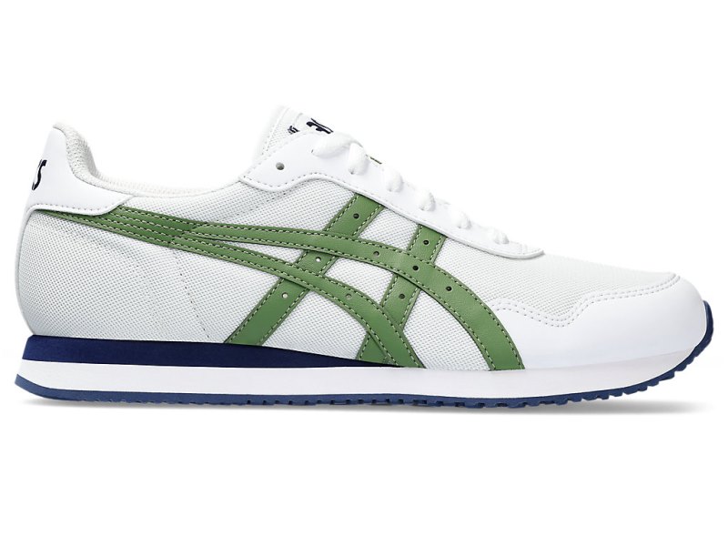 Tenis Asics Tiger Runner Hombre Blancos Verdes | MX5232-241