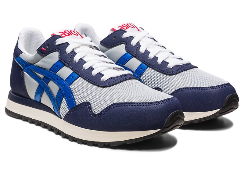 Tenis Asics Tiger Runner II Hombre Grises Azul Marino | MX4812-604