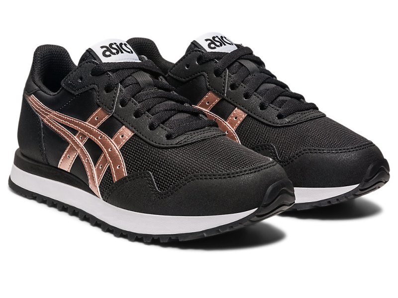 Tenis Asics Tiger Runner II Mujer Negros Rosas Dorados | MX1219-221