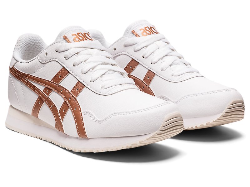 Tenis Asics Tiger Runner Mujer Blancos Rosas Dorados | MX3152-430