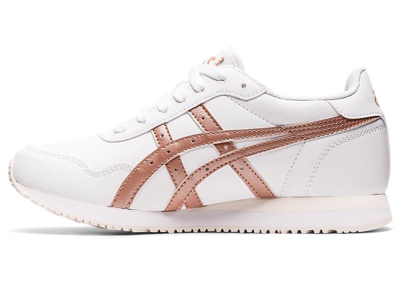 Tenis Asics Tiger Runner Mujer Blancos Rosas Dorados | MX3152-430