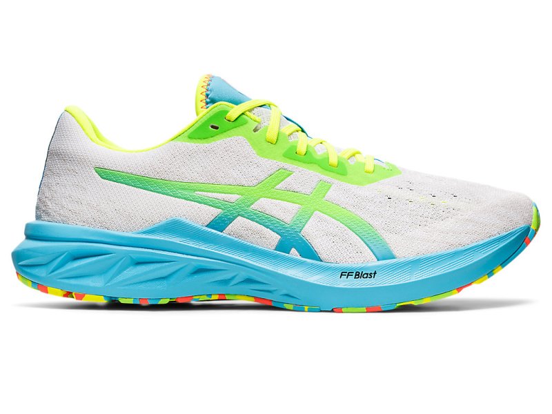 Tenis Para Correr Asics Dynablast 2 Hombre Blancos Verdes | MX2078-756