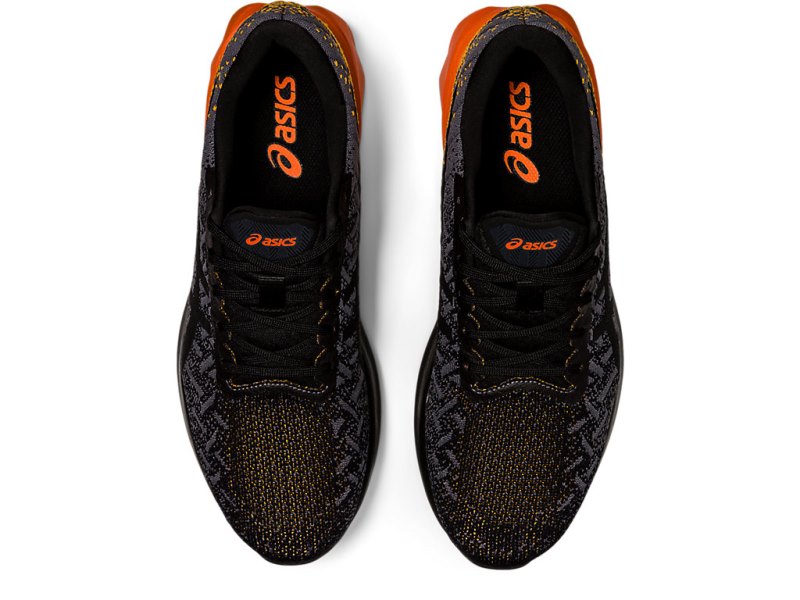 Tenis Para Correr Asics Dynablast Hombre Negros Dorados Naranjas | MX5529-876