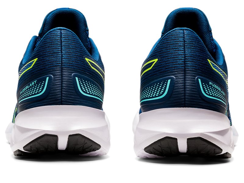 Tenis Para Correr Asics Fuzeblast Hombre Azules Verdes | MX7729-720