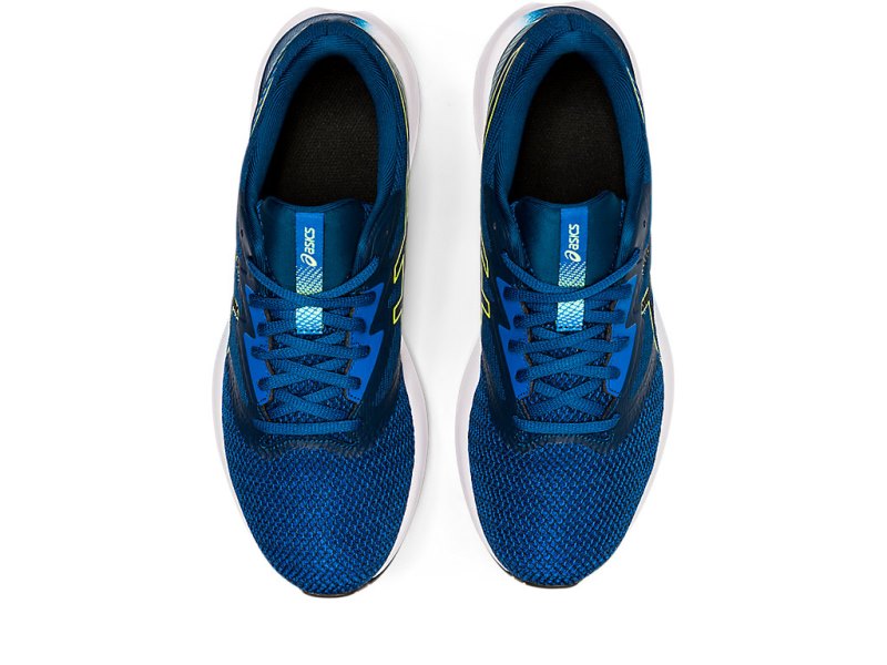 Tenis Para Correr Asics Fuzeblast Hombre Azules Verdes | MX7729-720