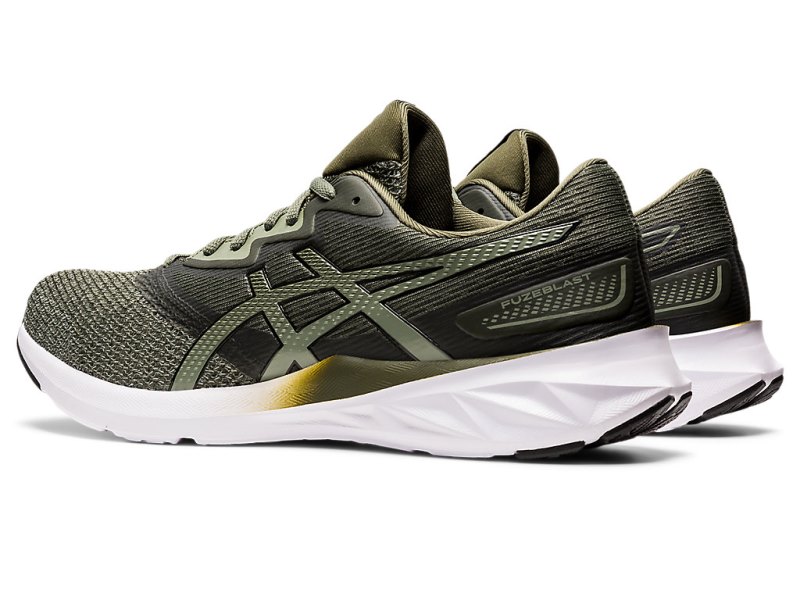 Tenis Para Correr Asics Fuzeblast Hombre Verde Oliva Negros | MX9657-195