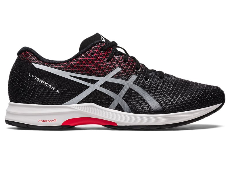 Tenis Para Correr Asics LyterACEr 4 Hombre Negros Rojos | MX4920-309