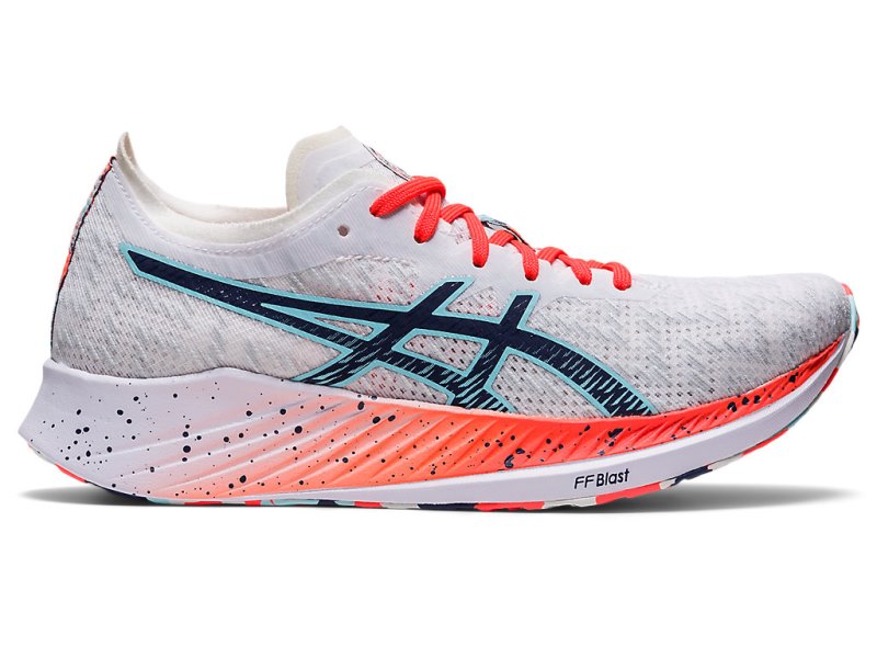 Tenis Para Correr Asics Magic Speed Mujer Blancos Azules | MX9044-207