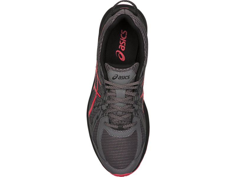 Tenis Para Trail Running Asics Frequent Trail Hombre Grises Oscuro Rojos | MX5200-441