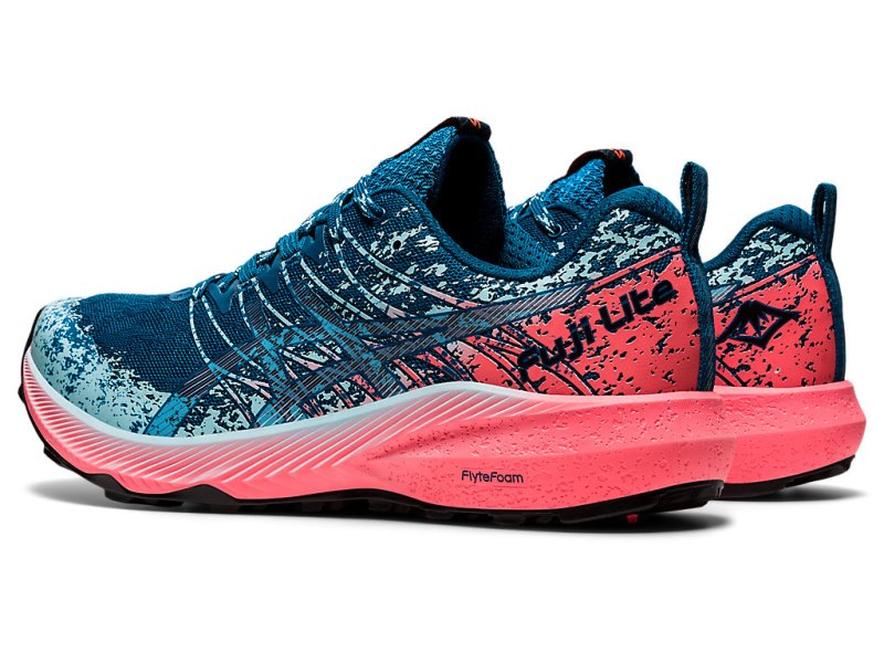 Tenis Para Trail Running Asics Fuji Lite 2 Mujer Turquesa Oscuro Plateados | MX2230-238