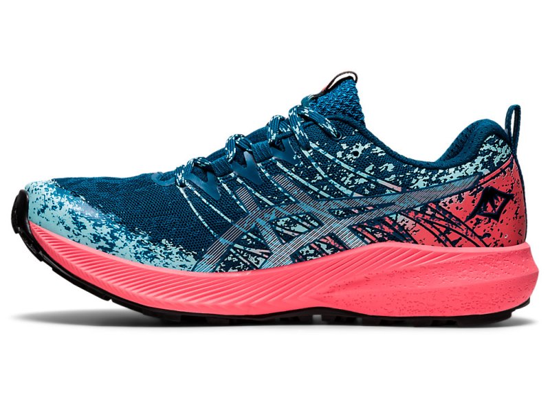 Tenis Para Trail Running Asics Fuji Lite 2 Mujer Turquesa Oscuro Plateados | MX2230-238