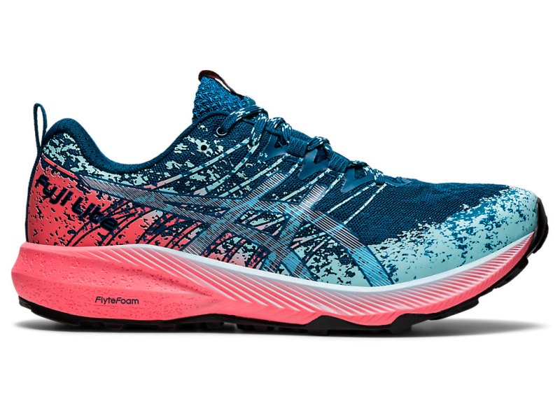 Tenis Para Trail Running Asics Fuji Lite 2 Mujer Turquesa Oscuro Plateados | MX2230-238