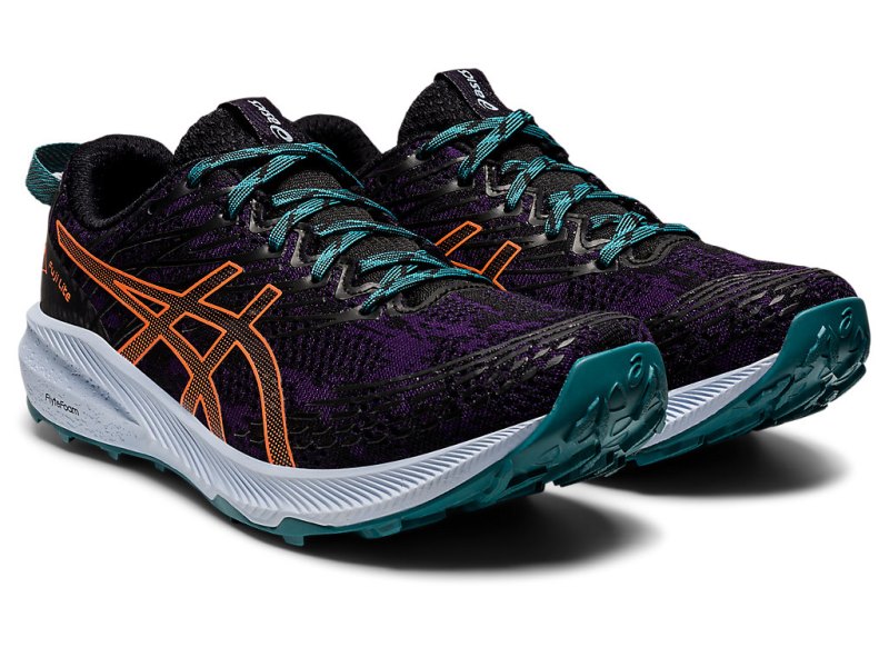 Tenis Para Trail Running Asics Fuji Lite 3 Mujer Morados Oscuro Naranjas | MX4825-866