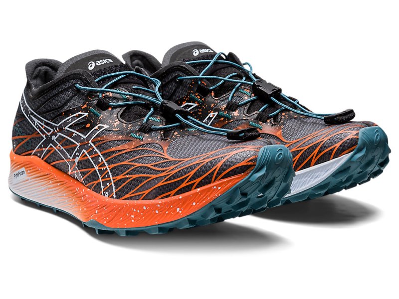 Tenis Para Trail Running Asics Fujispeed Mujer Negros Naranjas | MX1373-919