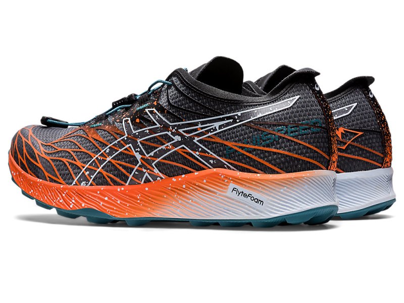 Tenis Para Trail Running Asics Fujispeed Mujer Negros Naranjas | MX1373-919