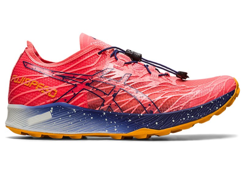 Tenis Para Trail Running Asics Fujispeed Mujer Coral Azules Azules | MX8521-489