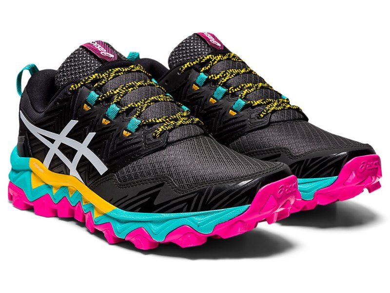 Tenis Para Trail Running Asics Gel-fujitrabuco 8 Mujer Negros Blancos | MX1852-818