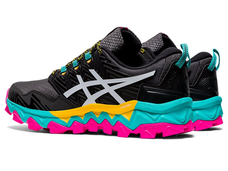 Tenis Para Trail Running Asics Gel-fujitrabuco 8 Mujer Negros Blancos | MX1852-818