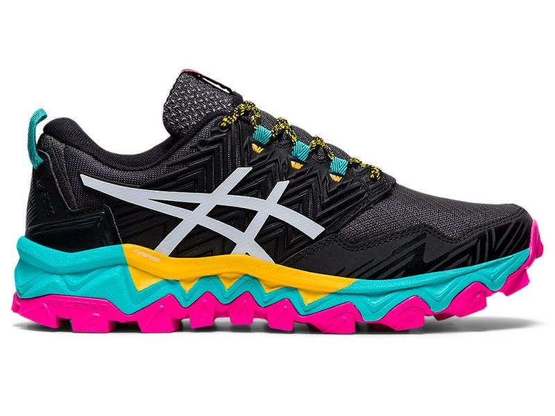 Tenis Para Trail Running Asics Gel-fujitrabuco 8 Mujer Negros Blancos | MX1852-818