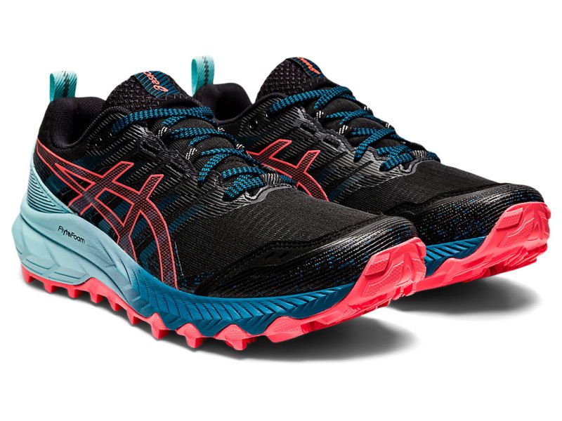 Tenis Para Trail Running Asics Gel-trabuco 9 Mujer Negros Coral | MX2170-920