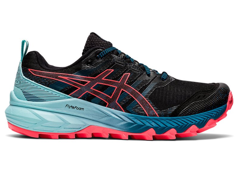 Tenis Para Trail Running Asics Gel-trabuco 9 Mujer Negros Coral | MX2170-920